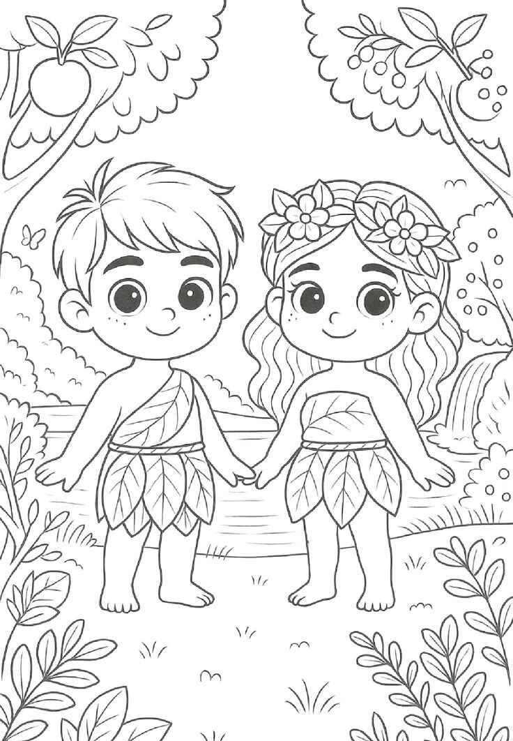 Adam und Eva Ausmalbilder 085