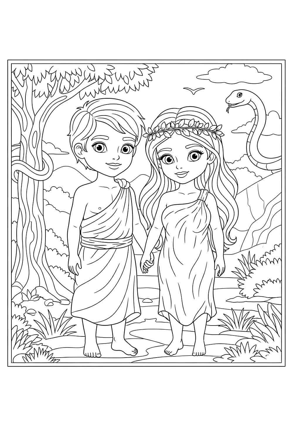 Adam und Eva Ausmalbilder 167