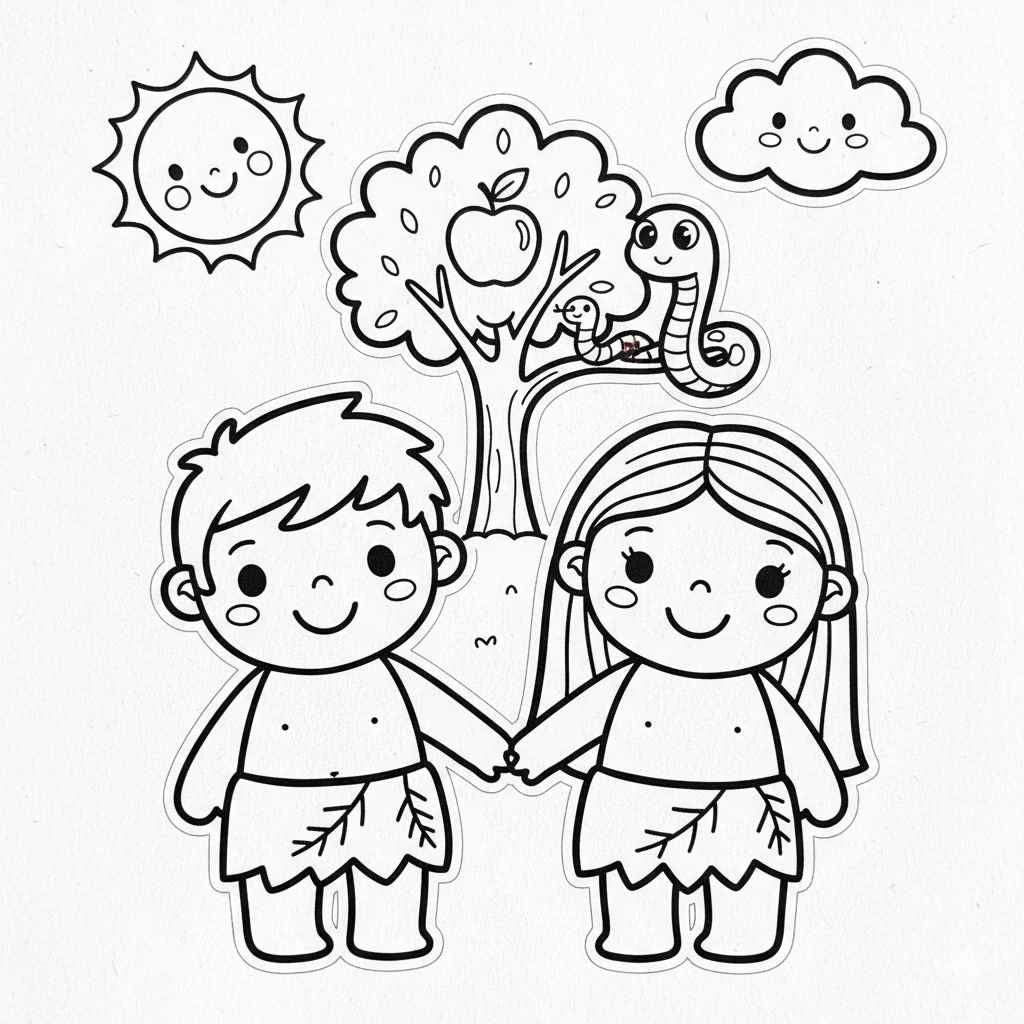 Adam und Eva Ausmalbilder 194