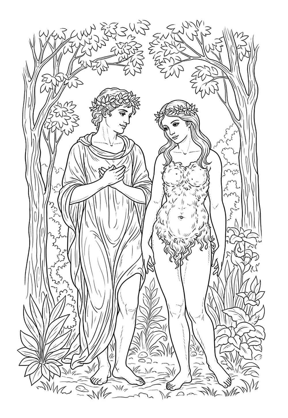 Adam und Eva Ausmalbilder 350