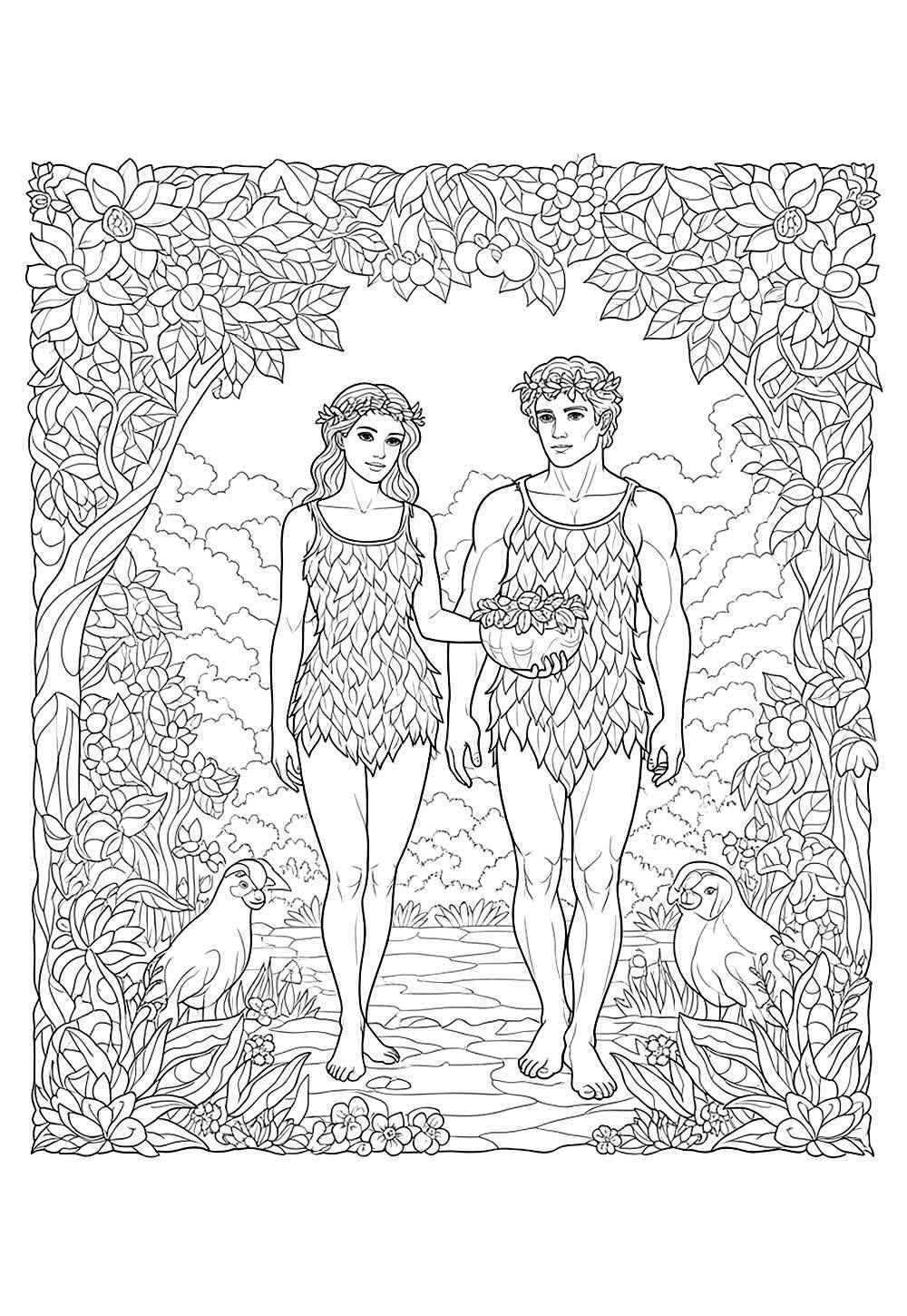 Adam und Eva Ausmalbilder 464