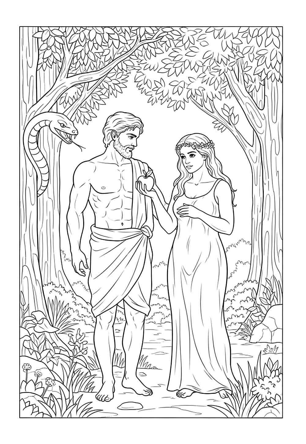 Adam und Eva Ausmalbilder 559