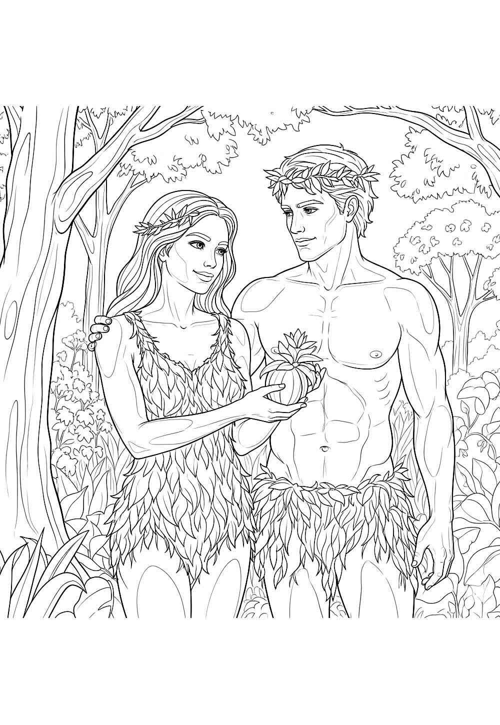 Adam und Eva Ausmalbilder 597