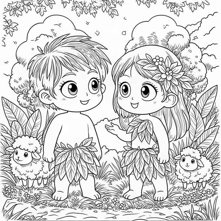 Adam und Eva Ausmalbilder 783