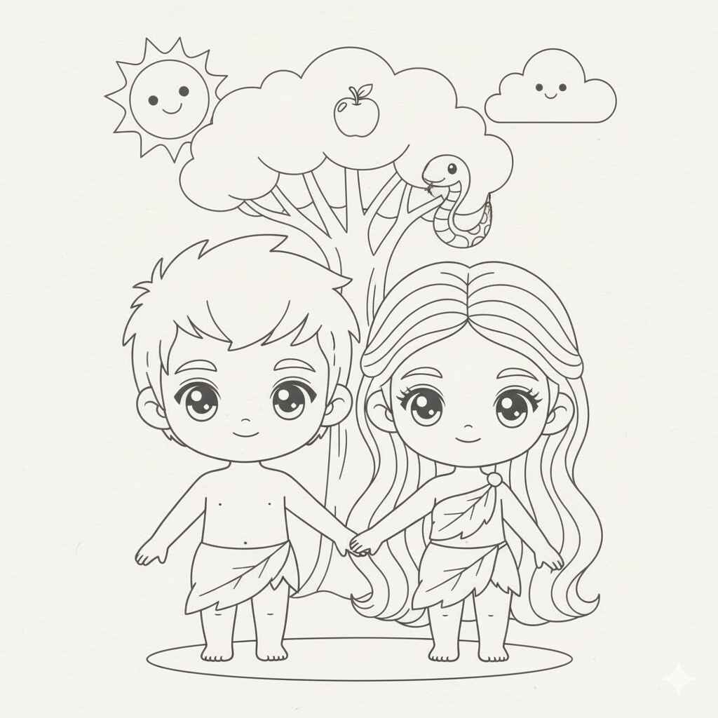 Adam und Eva Ausmalbilder 916