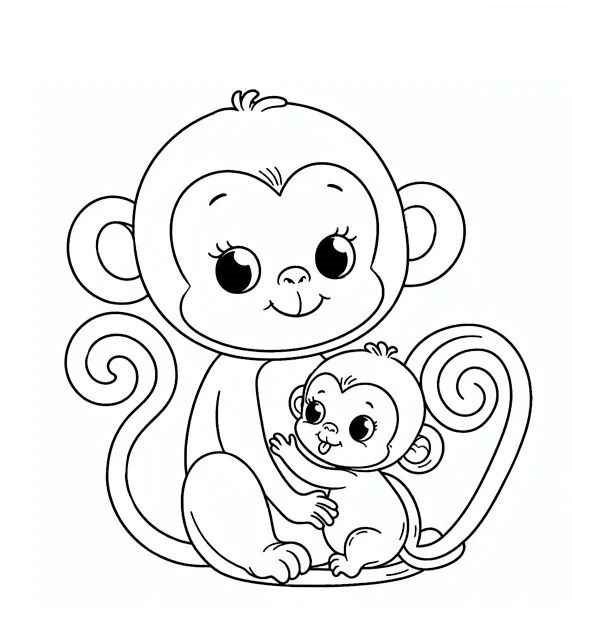 Affen Ausmalbilder 685