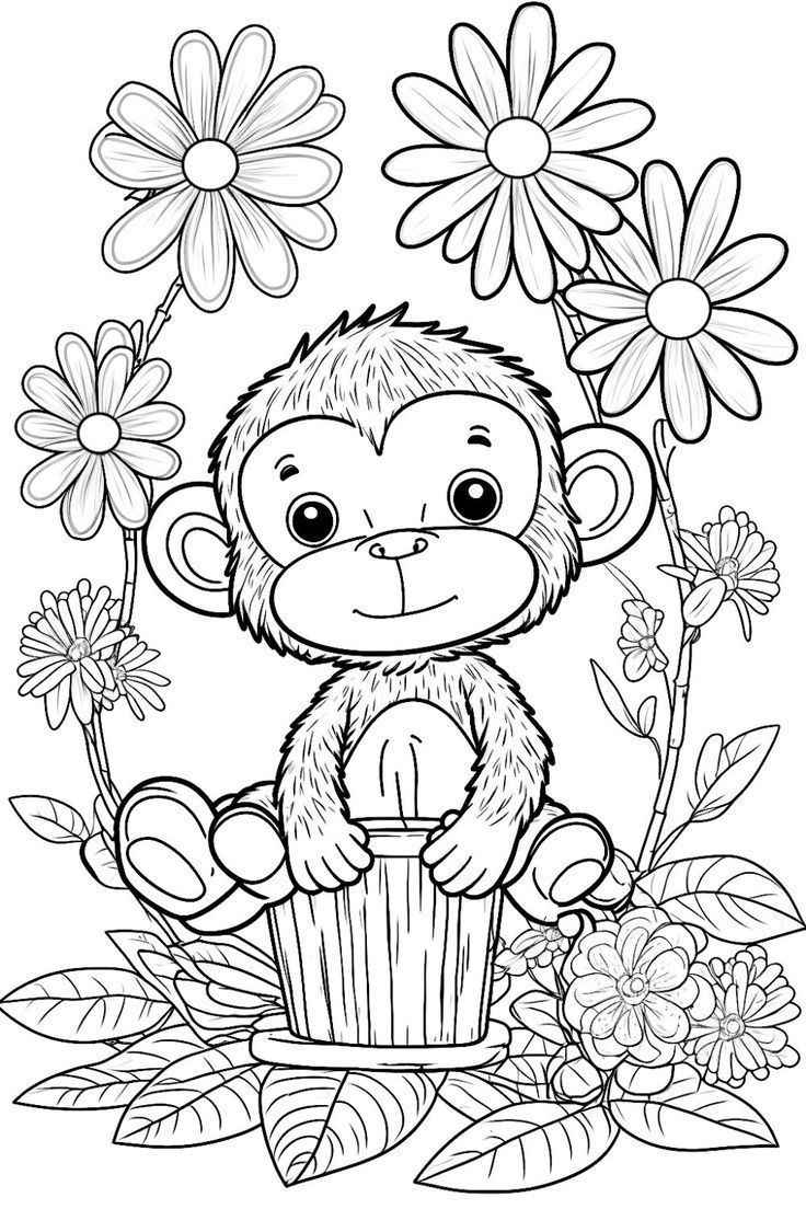 Affen Ausmalbilder 720