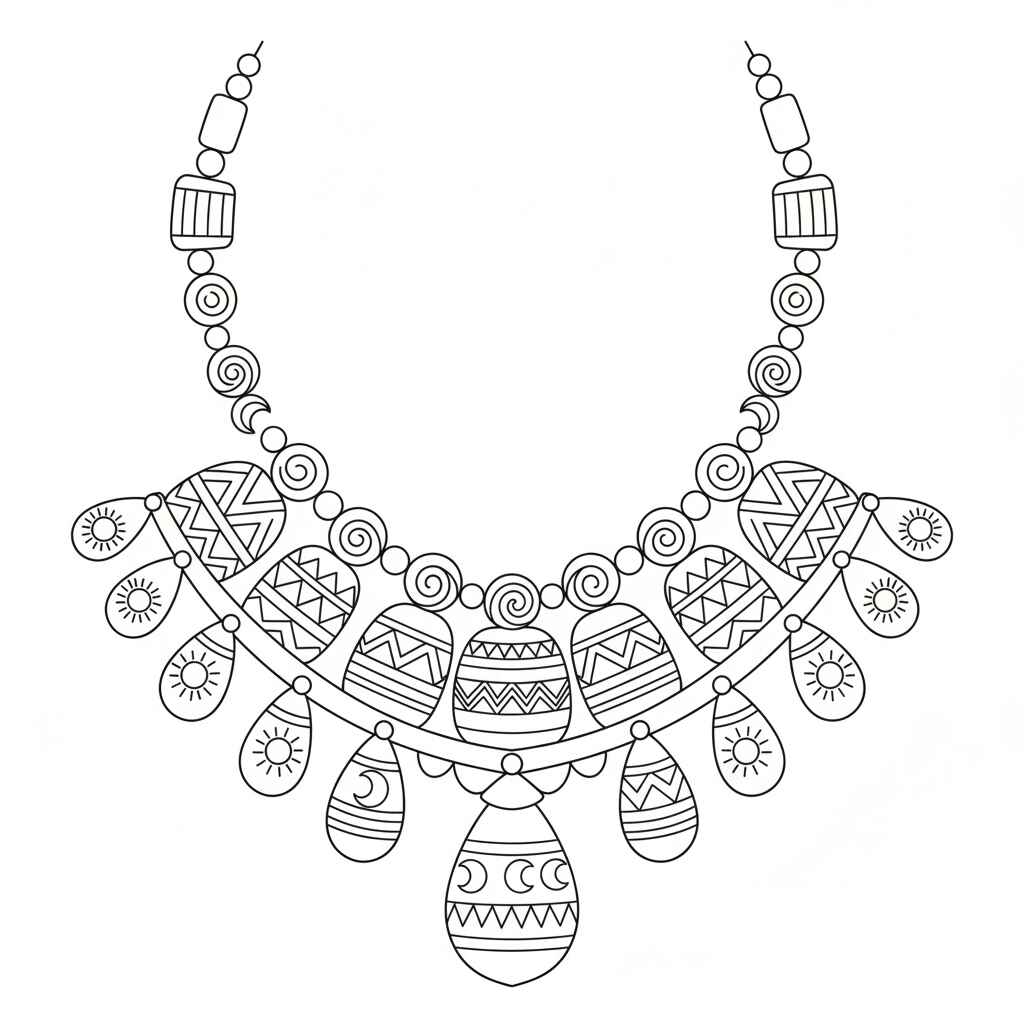 Afrikanische Halskette Ausmalbilder 889