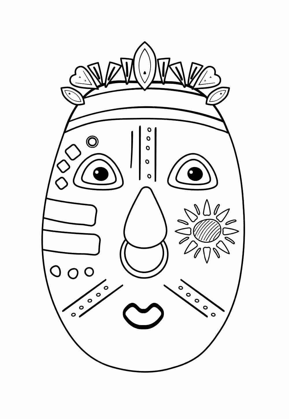 Afrikanische Masken Ausmalbilder 437