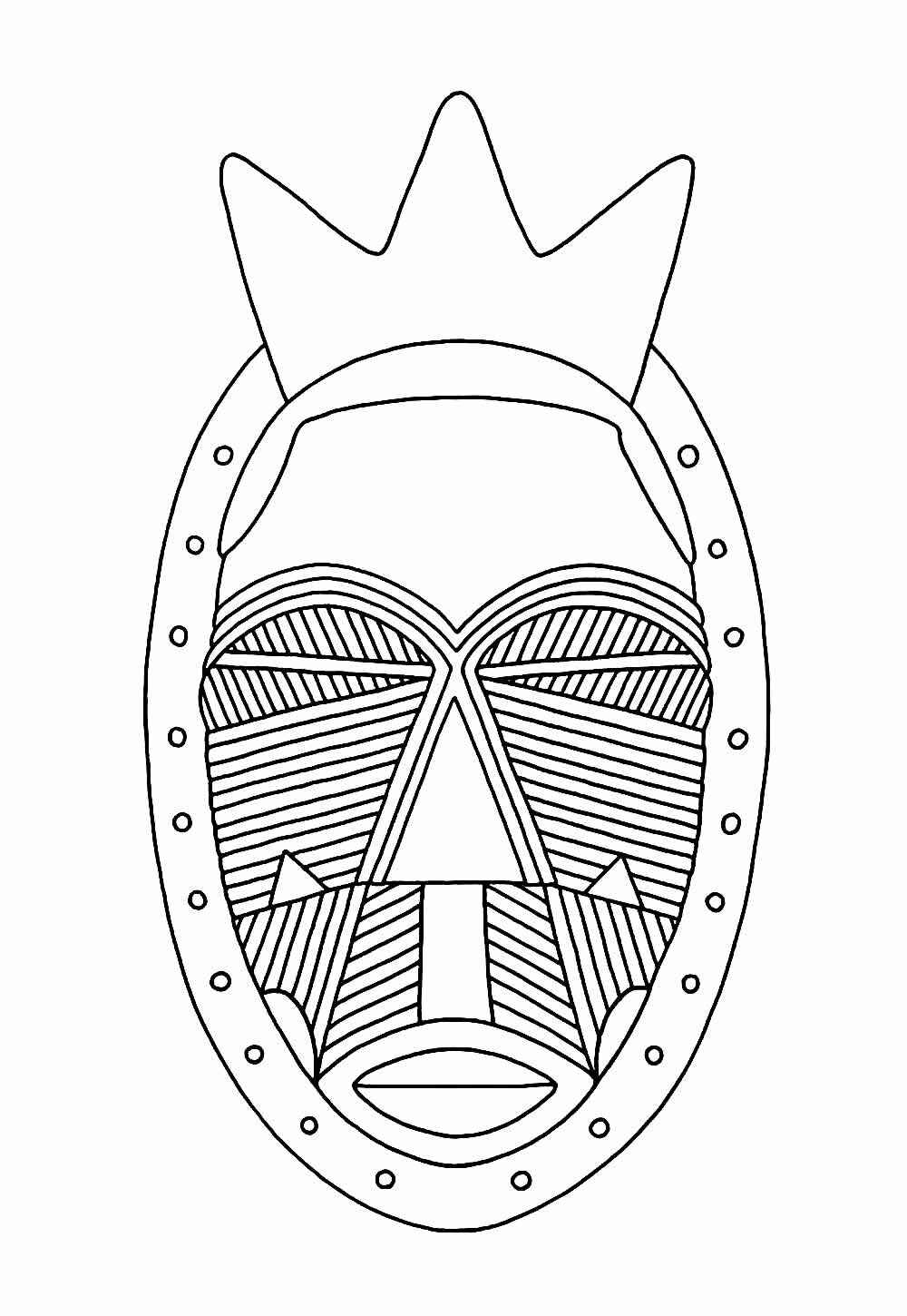 Afrikanische Masken Ausmalbilder 767