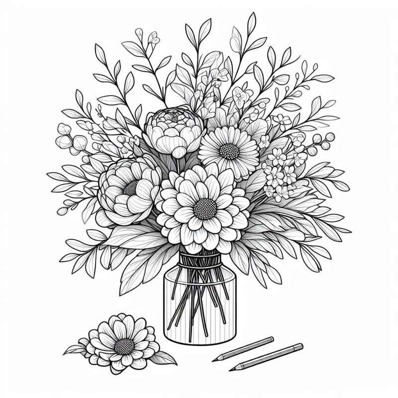 Blumenvasen Ausmalbilder 519