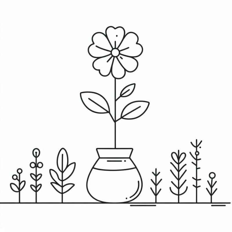 Blumenvasen Ausmalbilder 973