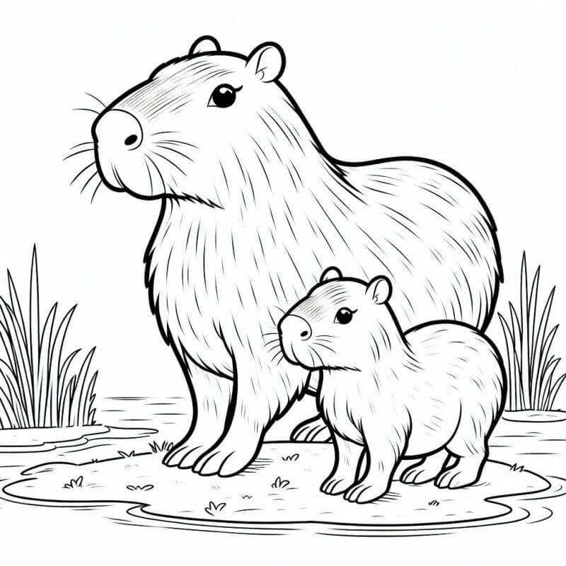 Capybara Ausmalbilder 998