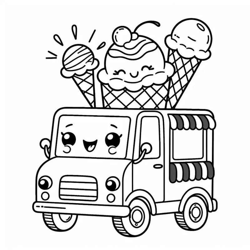 Eiscreme Ausmalbilder 128