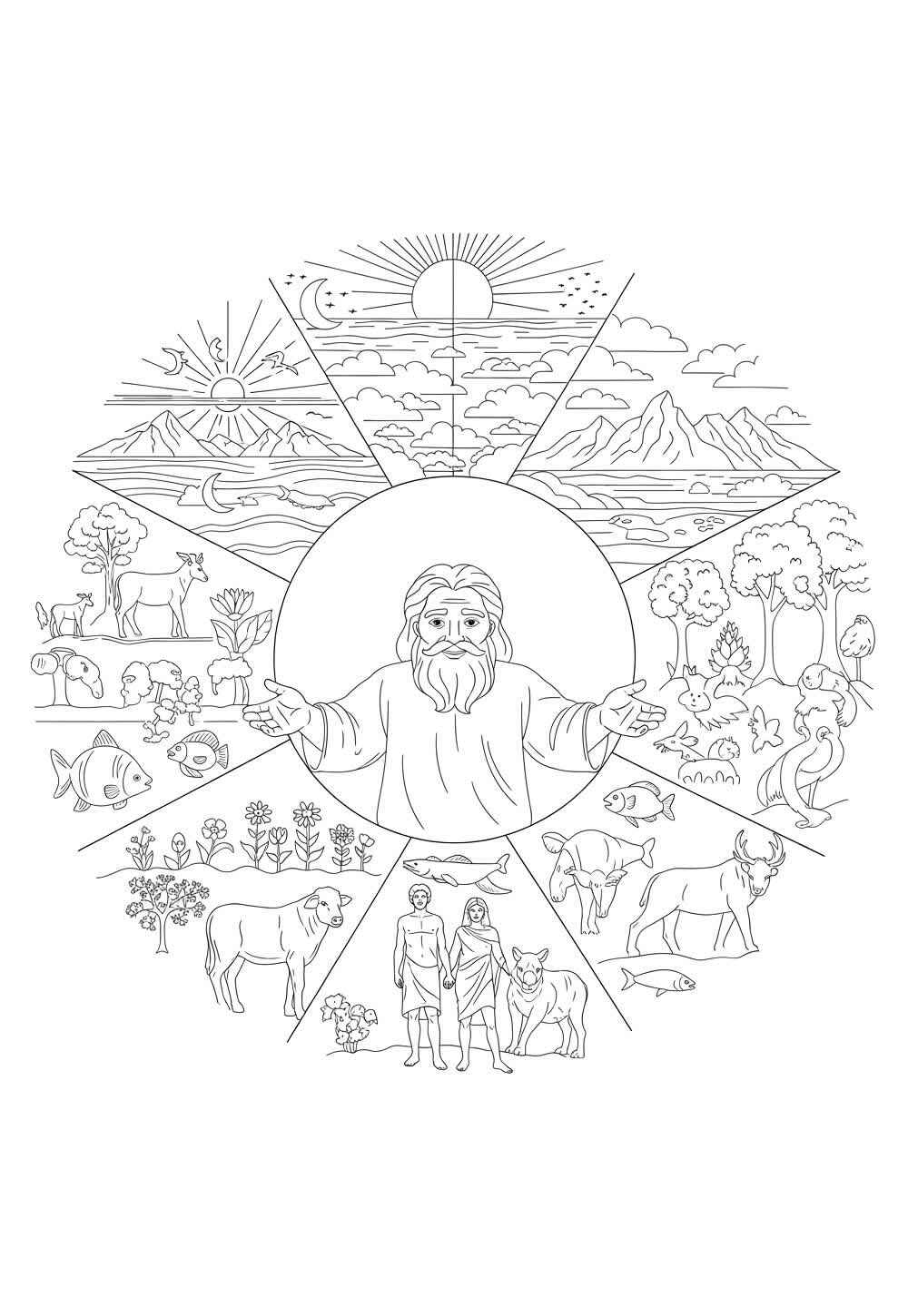 Erschaffung der Welt Ausmalbilder 057