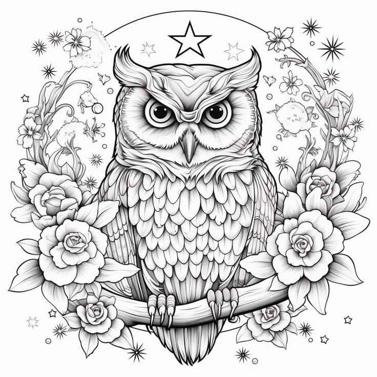 Eulen Ausmalbilder 833