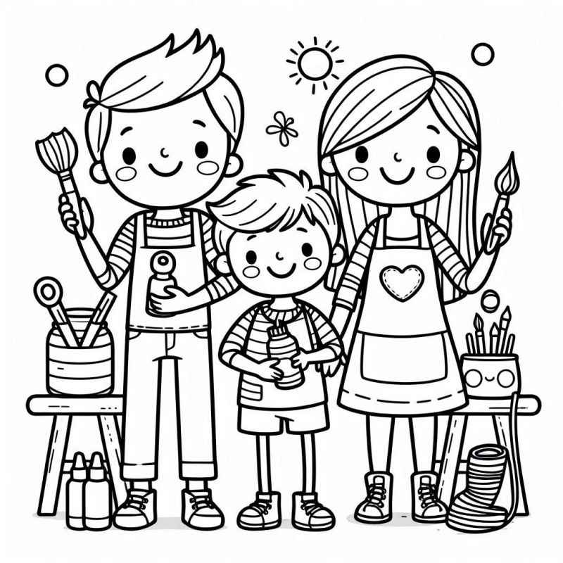 Familie Ausmalbilder 029