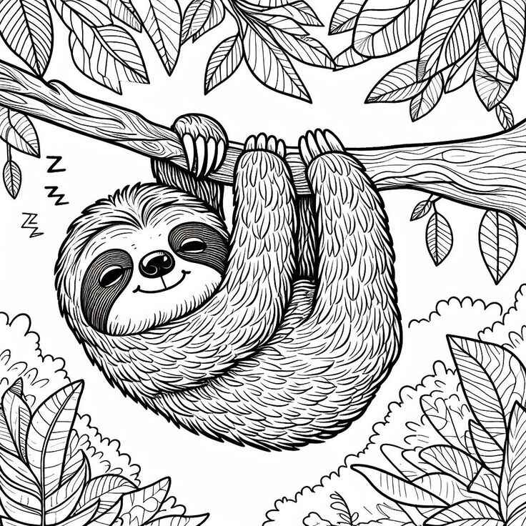 Faultier Ausmalbilder 013