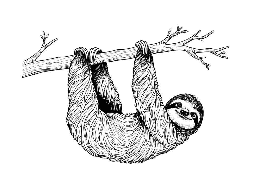 Faultier Ausmalbilder 073