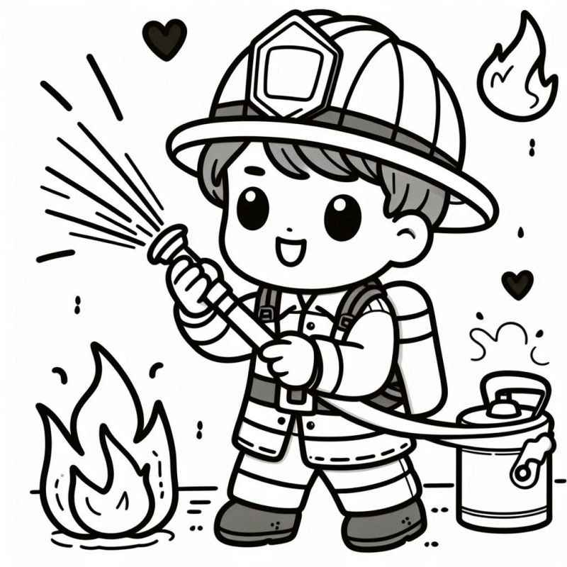 Feuerwehrleute Ausmalbilder 059