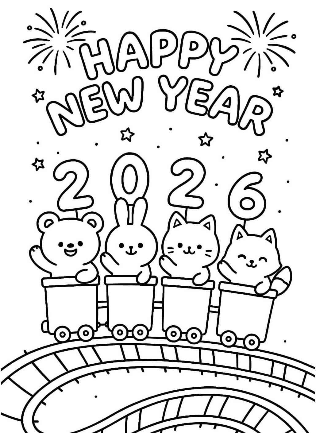 Frohes Neues Jahr Ausmalbilder 011