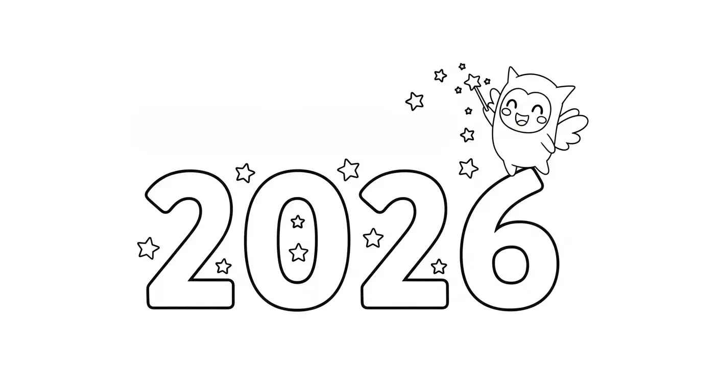 Frohes Neues Jahr Ausmalbilder 600