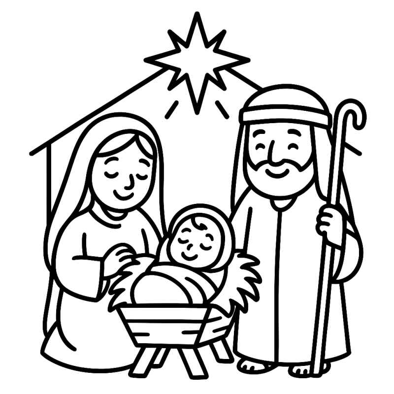 Geburt von Jesus Ausmalbilder 014