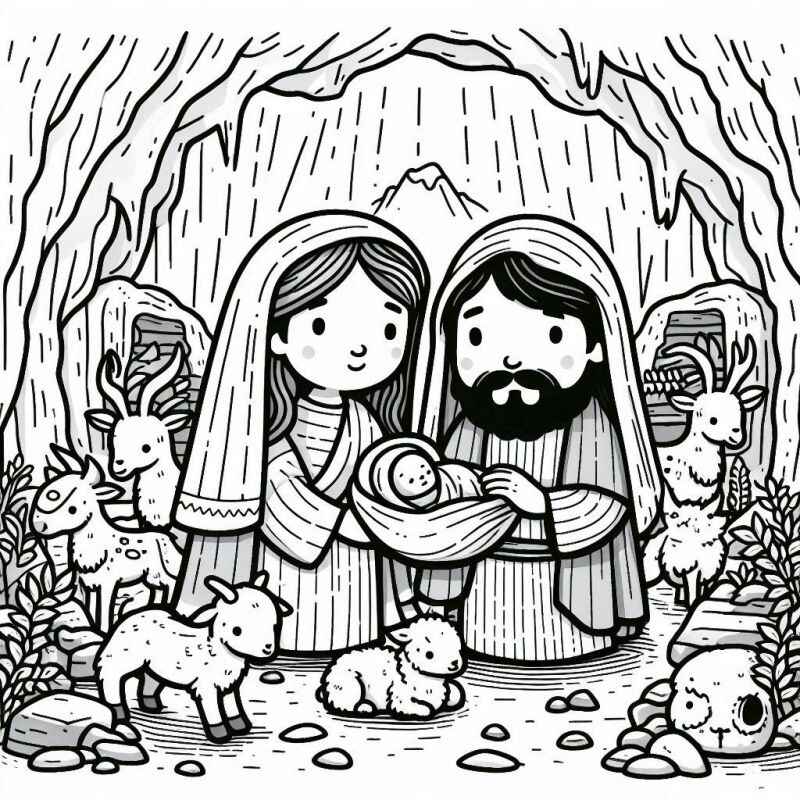 Geburt von Jesus Ausmalbilder 019