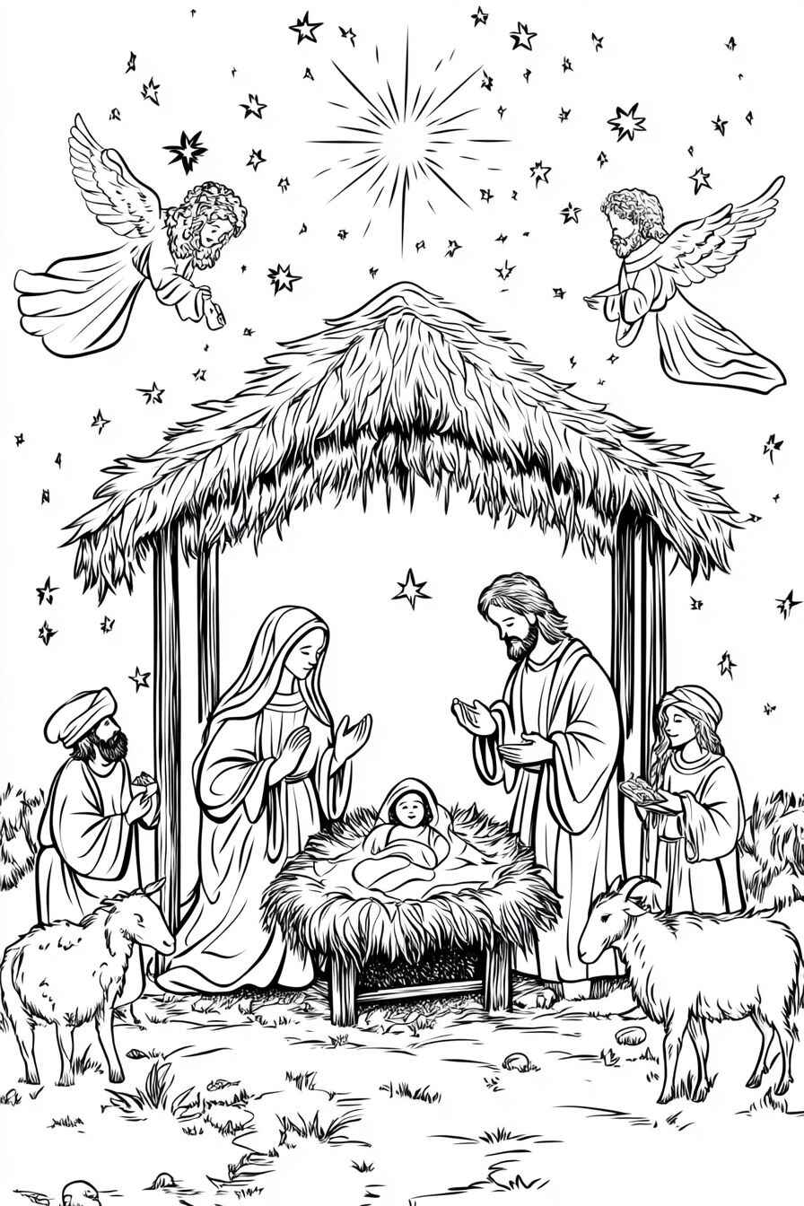 Geburt von Jesus Ausmalbilder 340