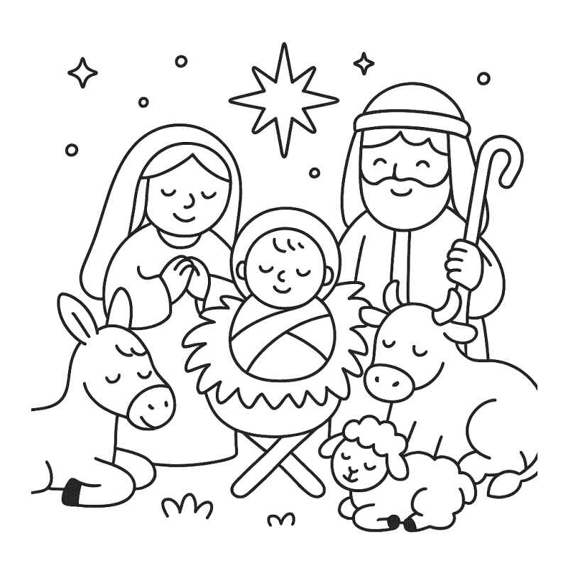Geburt von Jesus Ausmalbilder 494