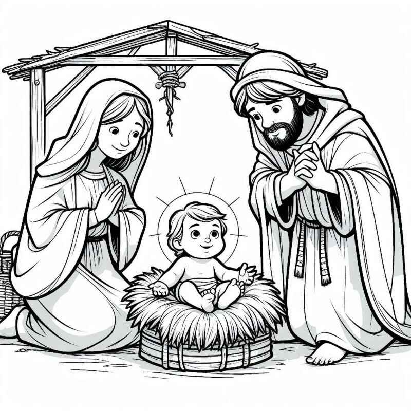 Geburt von Jesus Ausmalbilder 802