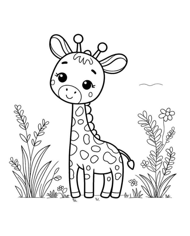 Giraffen Ausmalbilder 006