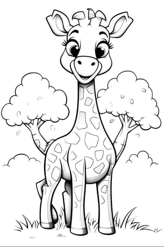 Giraffen Ausmalbilder 030