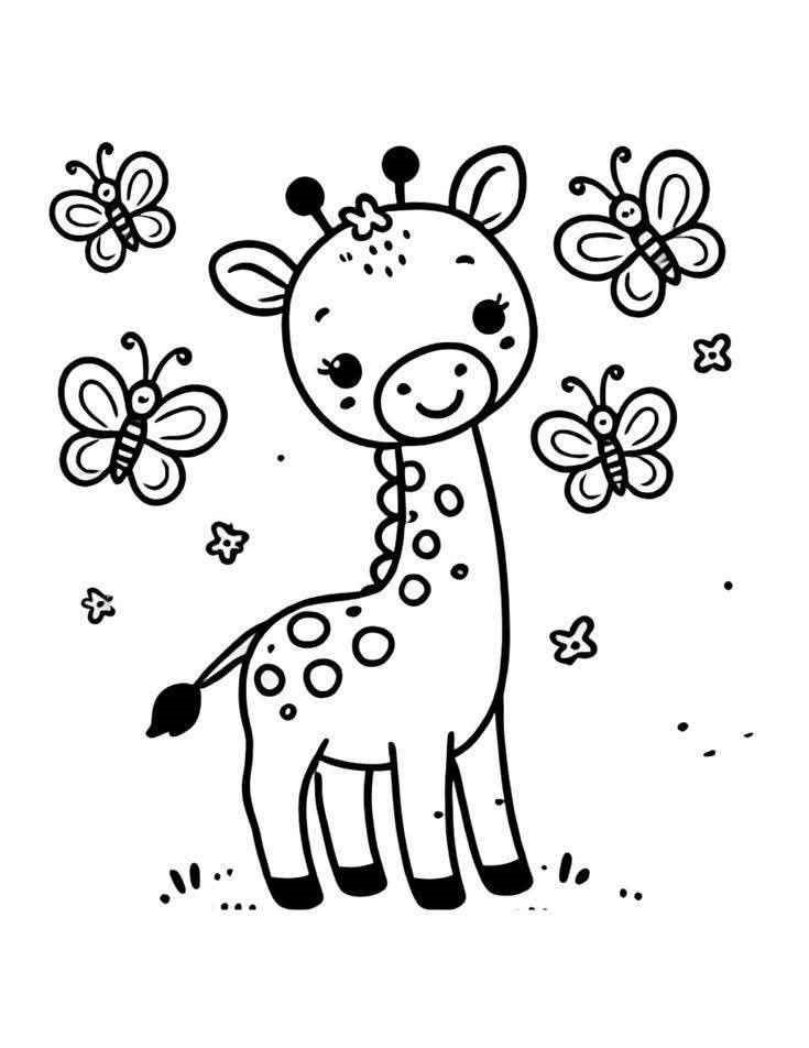 Giraffen Ausmalbilder 076