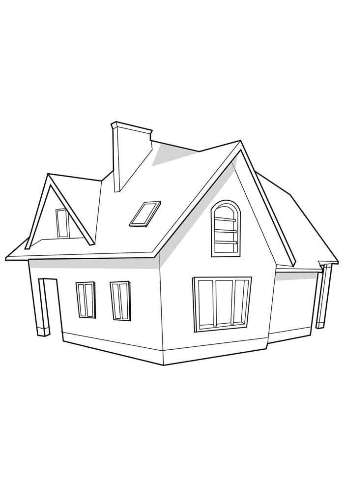 Häuser Ausmalbilder 014