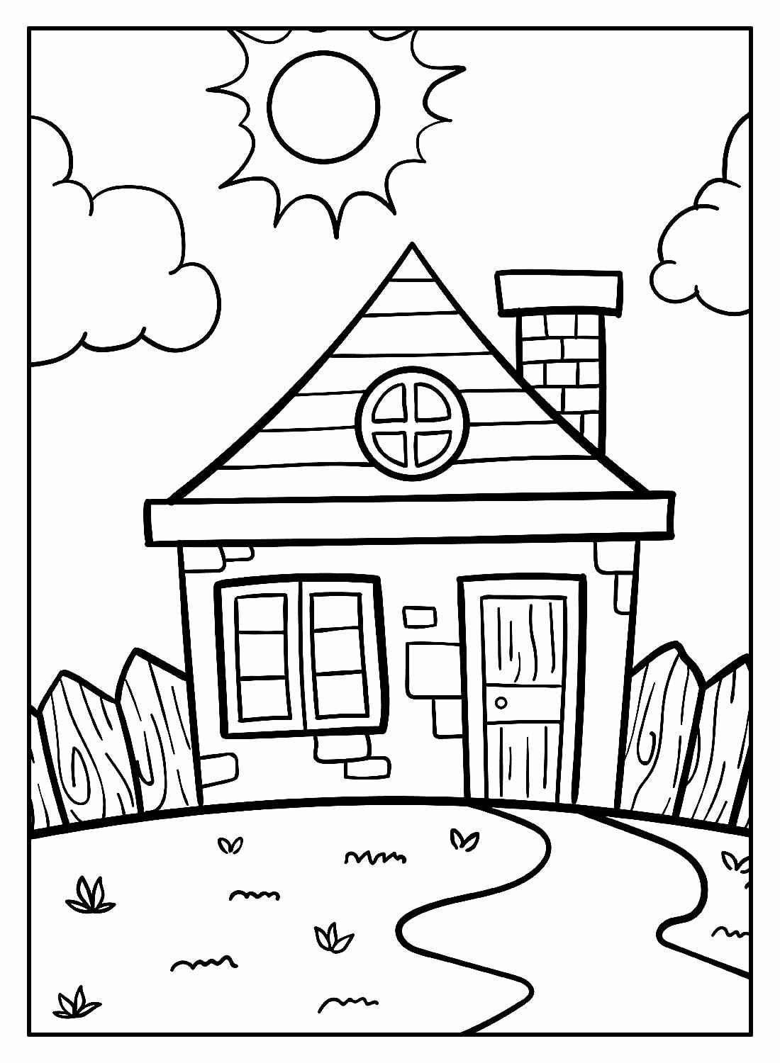 Häuser Ausmalbilder 028