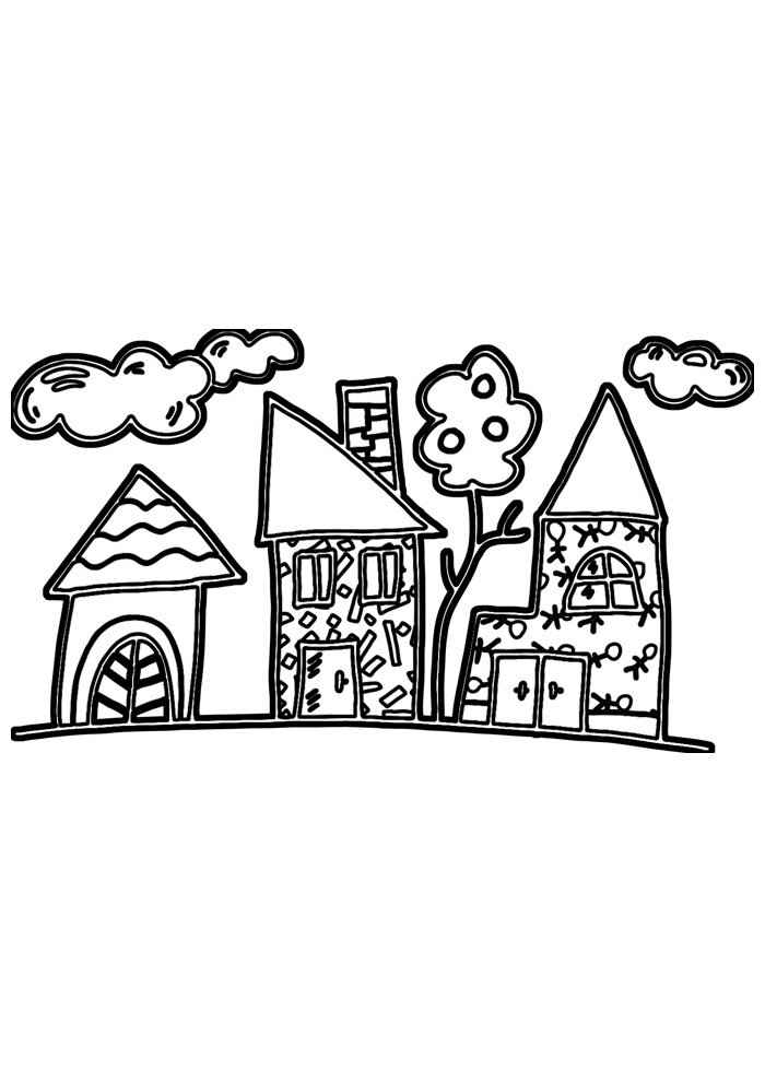 Häuser Ausmalbilder 349