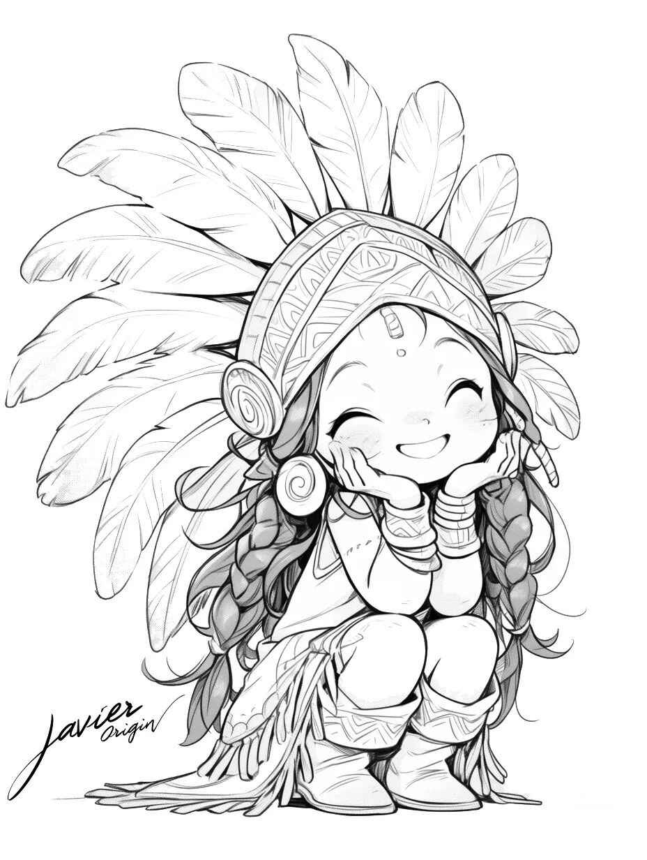 Indigen Ausmalbilder 067