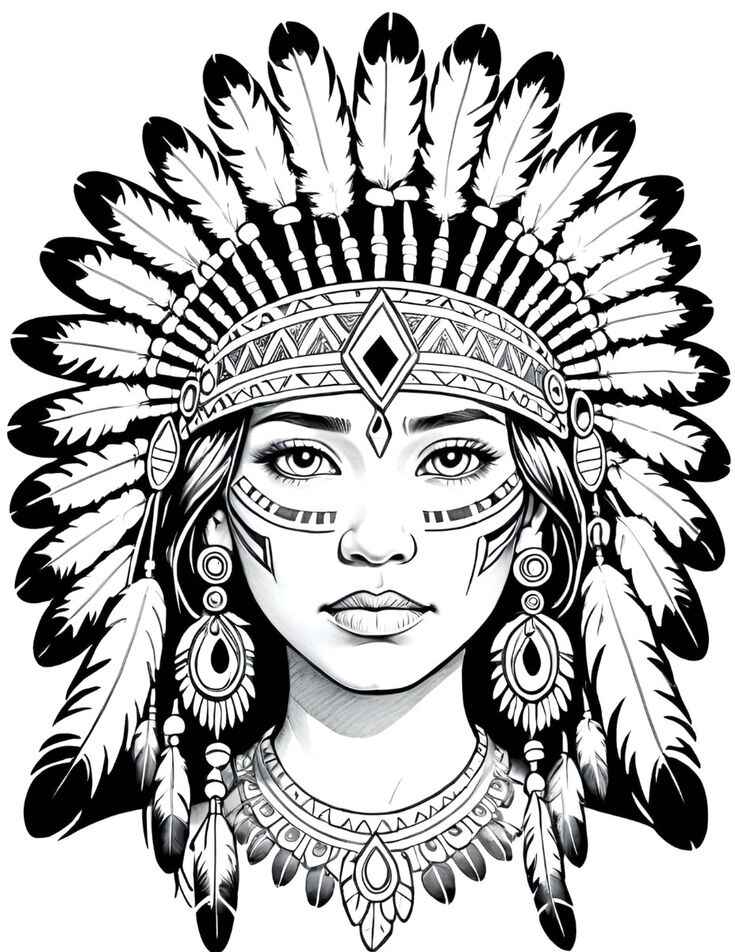 Indigen Ausmalbilder 622