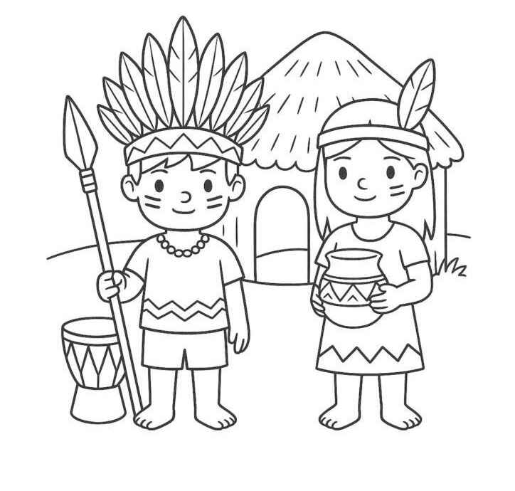 Indigen Ausmalbilder 777