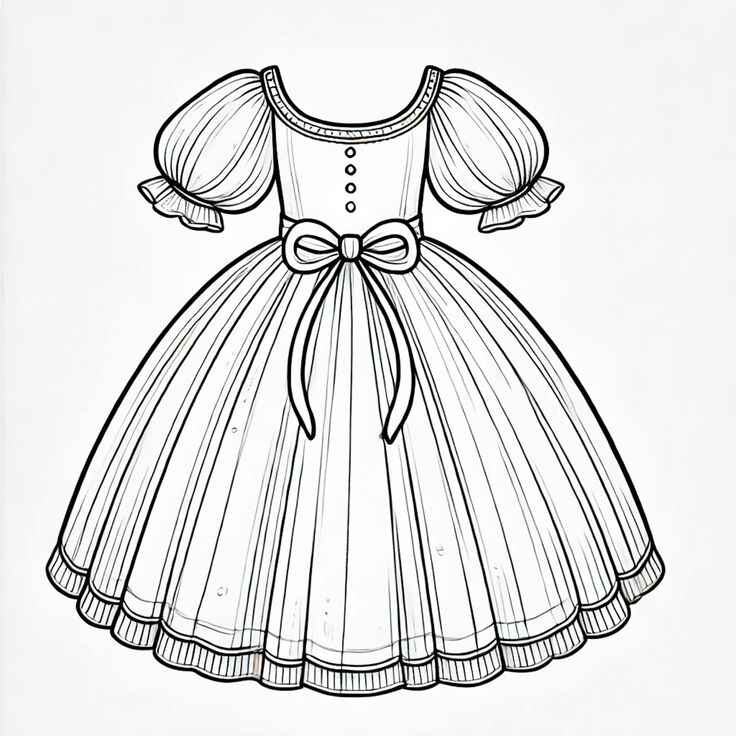 Kleid Ausmalbilder 049