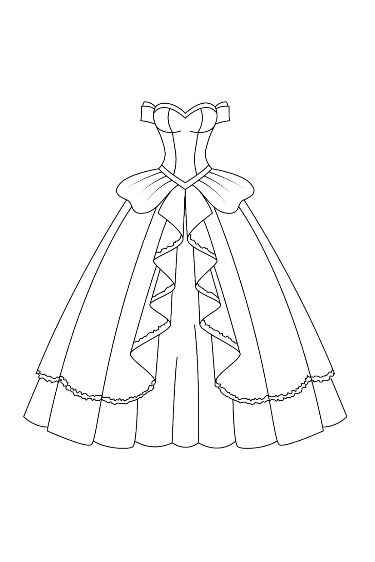 Kleid Ausmalbilder 606