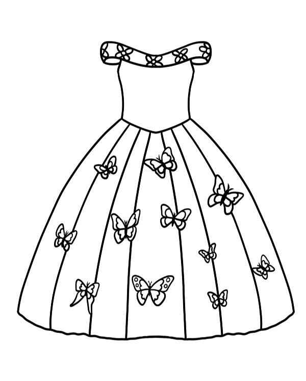 Kleid Ausmalbilder 894