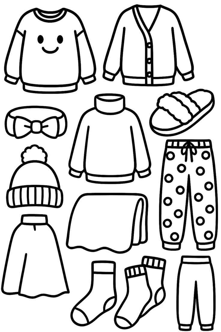 Kleidung Ausmalbilder 213