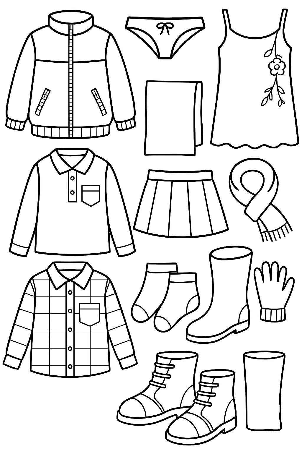 Kleidung Ausmalbilder 391