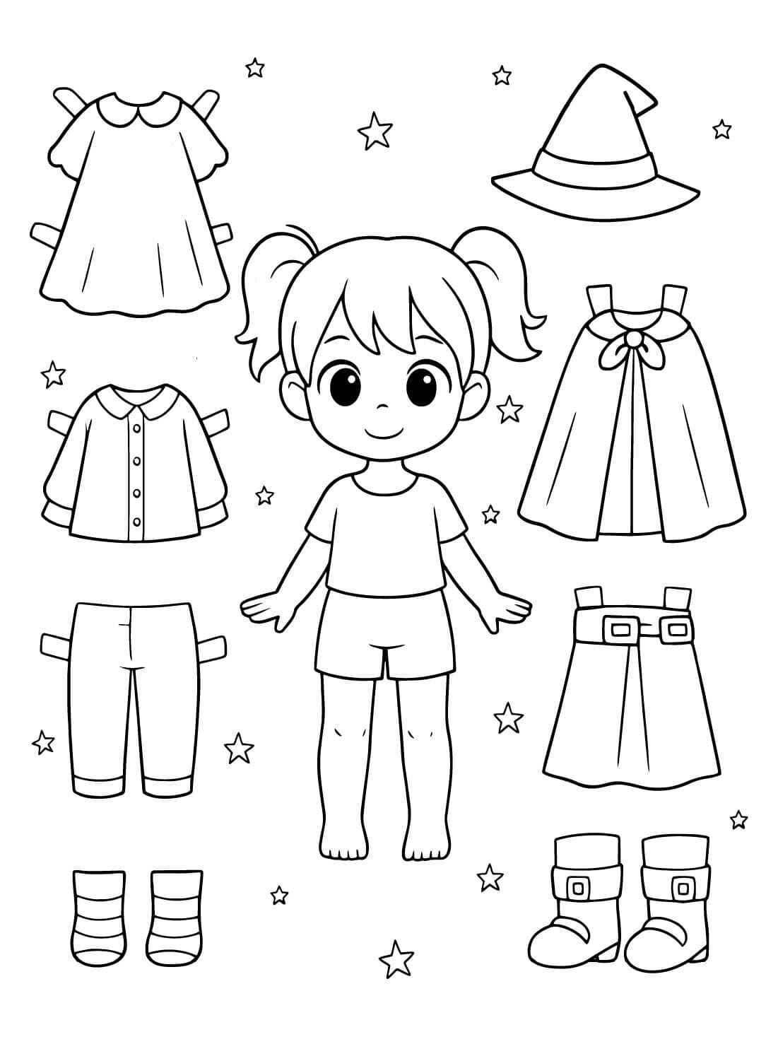 Kleidung Ausmalbilder 738