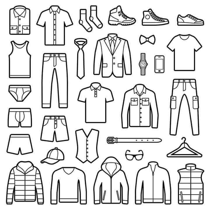 Kleidung Ausmalbilder 920