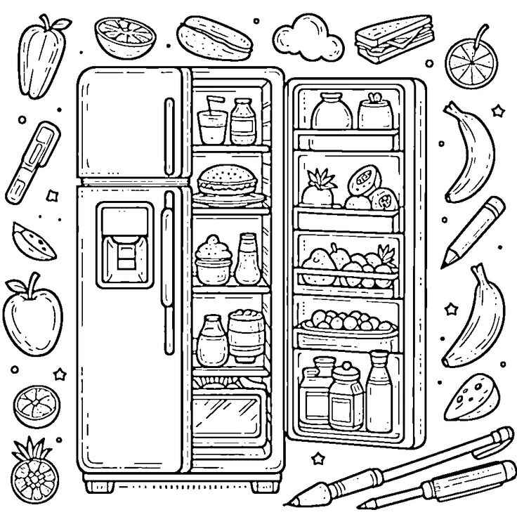 Kühlschrank Ausmalbilder 741