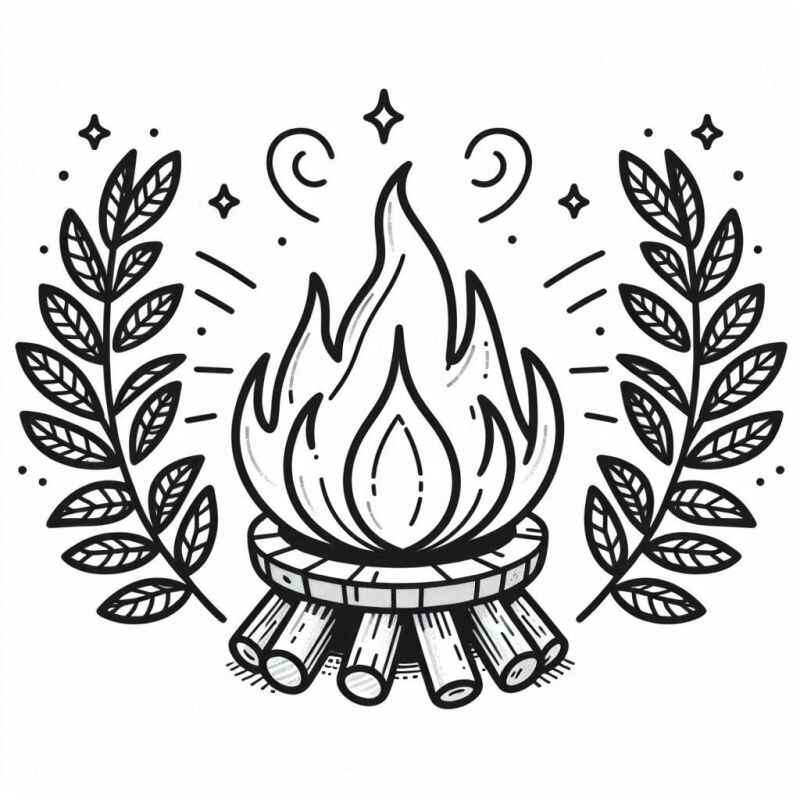 Lagerfeuer Ausmalbilder 046
