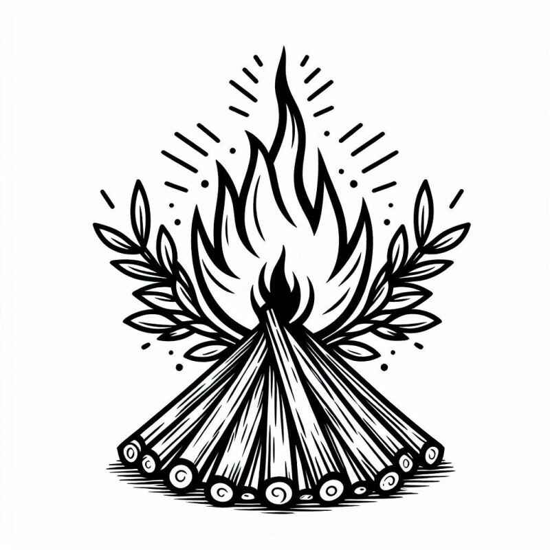 Lagerfeuer Ausmalbilder 777